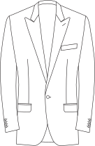Single Breasted, 1 Button Peak Lapel