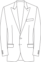 Single Breasted, 2 Button Peak Lapel