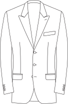 Single Breasted, 3 Button Peak Lapel
