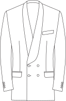 Double Breasted, 2 Closing Button Shawl Collar